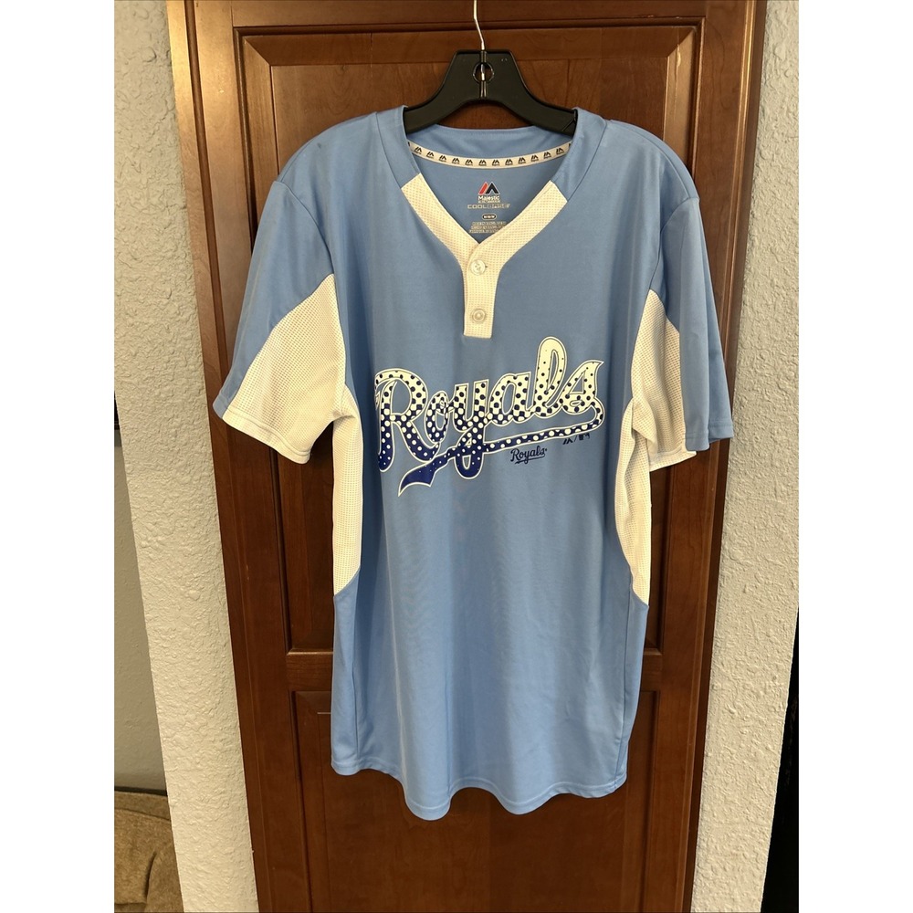 Women's Kansas City Royals "Snyder" #3 Light Blue Majestic Jersey Size Medium